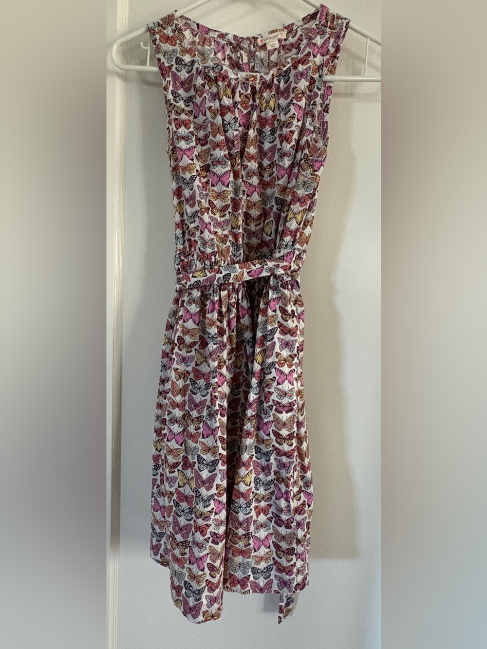 Crewcuts Girls Butterfly Print Sleeveless Dress in Pink, Brown, Yellow